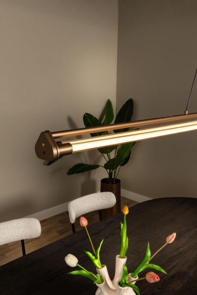 Lucide JANDERIN - Pendant light - LED Dim. - CCT - 2x16,5W 2200K/3300K - Hand Wave Sensor - Champagne Color - Vibes